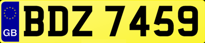 Номерной знак Северной Ирландии стандарта 1966 года (задний)