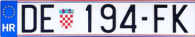 Номерной знак Хорватии, модификация 2016 года