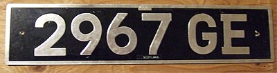 Номерной знак Великобритании стандарта 1932 года
