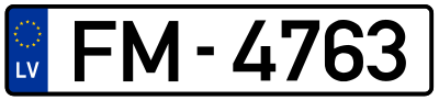 Автомобильный номер Латвии стандарта 1992 года (модификация 2004 года)
