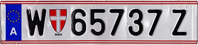 Номерной знак Австрии стандарта 1988 года (модификация 2002 года)