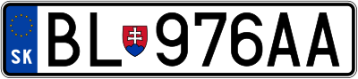 Номерной знак Словакии стандарта 2004 года