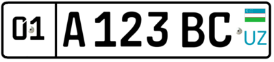Автомобильный номер для физических лиц Узбекистана стандарта 2008 года