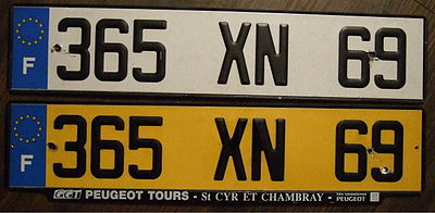 Номерной знак Франции стандарта 1950 года