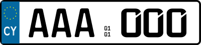 Автомобильный номер Кипра стандарта 2013 года