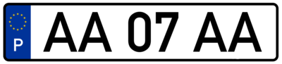 Номерной знак Португалии стандарта 1937 года (модификация 2020 года)