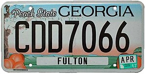 Автомобильный номер Джорджии