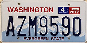 Автомобильный номер Вашингтона