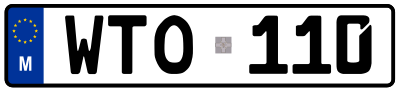 Автомобильный номер Мальты стандарта 1995 года