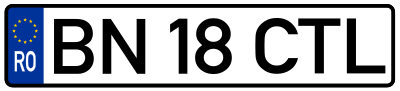 Автомобильный номер Румынии стандарта 1992 года (после модификации 2007 года)